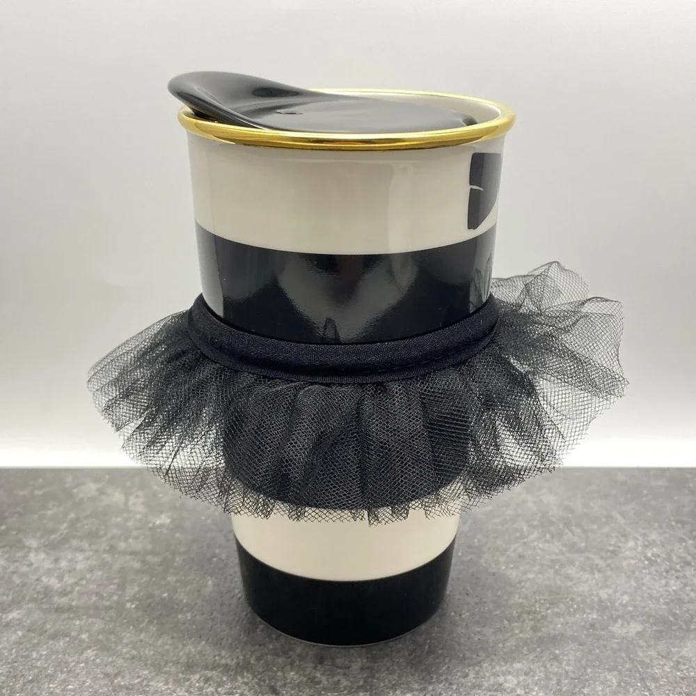 Starbucks Alice‎ & Olivia Tuxedo Mug + Tutu 12 oz Ceramic Traveler Tumbler 2013